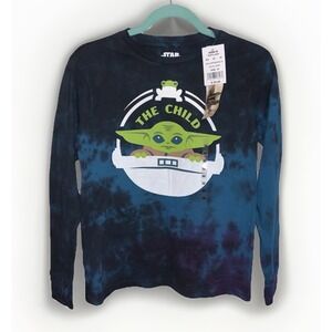 Disney Star Wars The Child Grogu Youth Medium Tie Dye Long Sleeve Graphic Tee NW